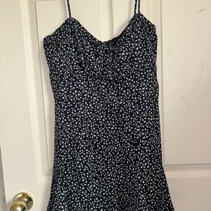 Francesca's Collections Black and White Patterned Jumpsuit